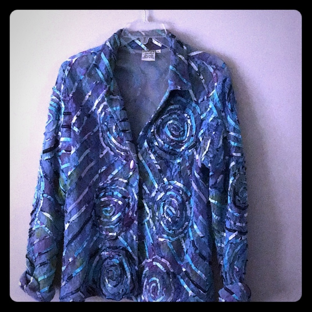 Blue and lavender multiple color jacket